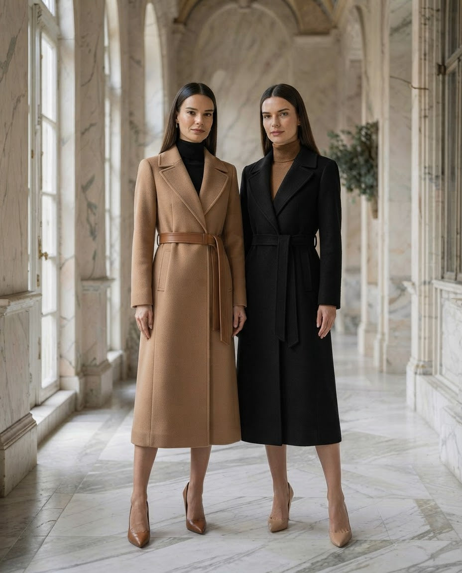 One Button Wool Blend Overcoat
