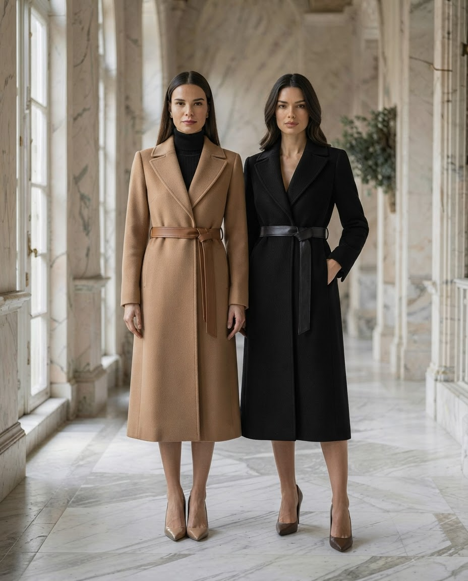 One Button Wool Blend Overcoat