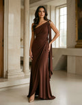 One-Shoulder Draped Maxi Dress