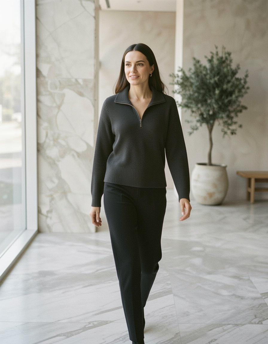 Half-Zip Long Sleeve Sweater