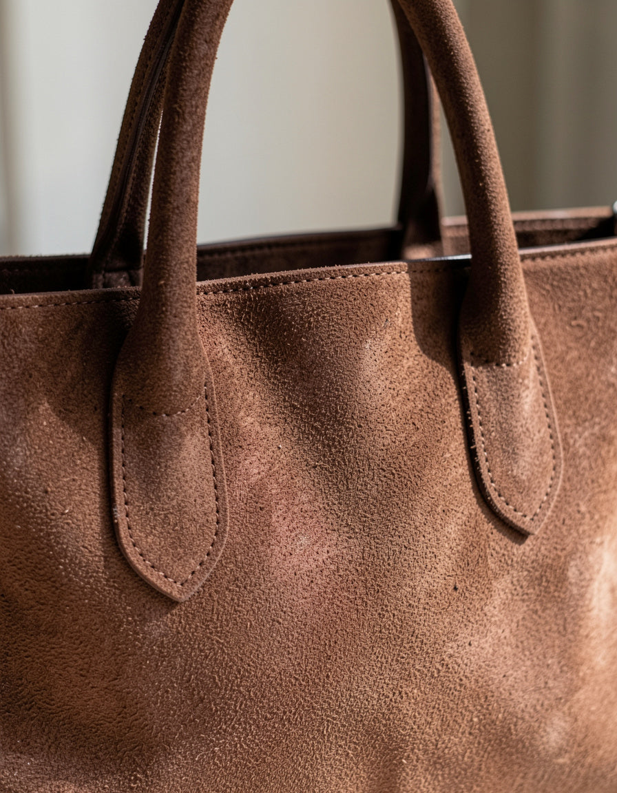 Suede Leather Large Handbag