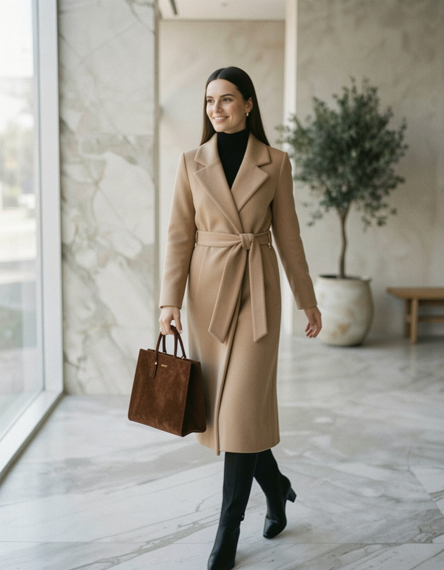 Suede Leather Large Handbag