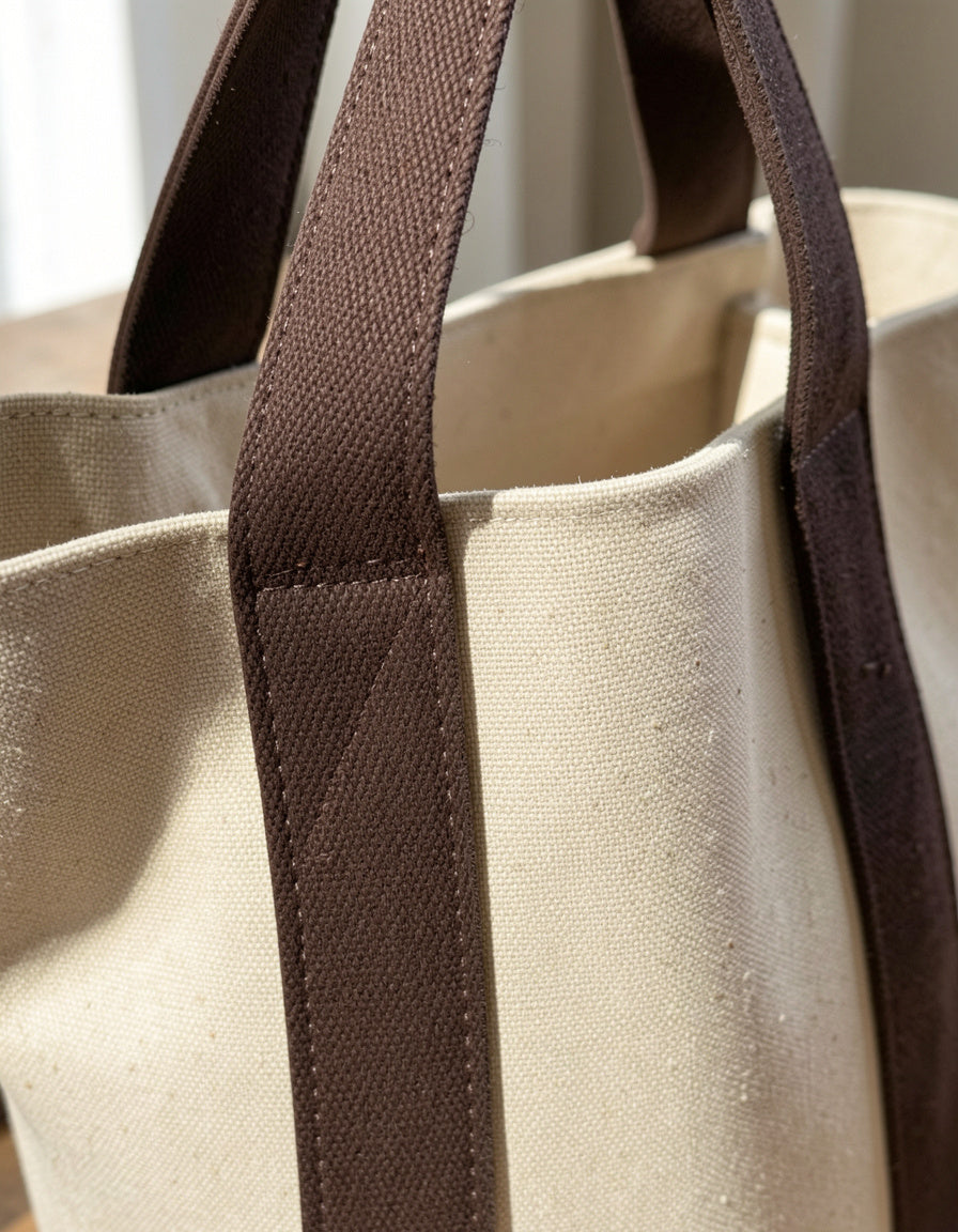 Contrast Strap Tote Bag
