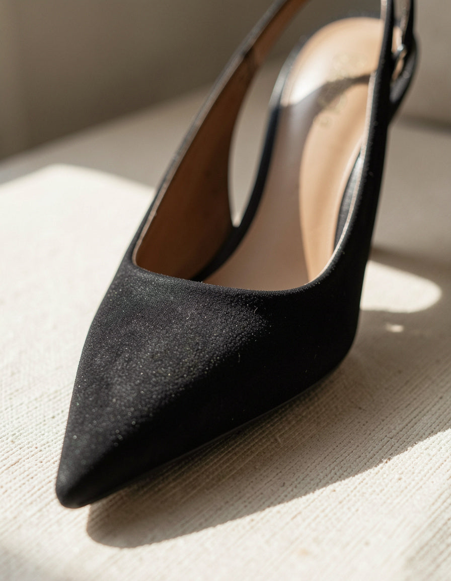 Slingback Pointed Toe Mid Heel Pumps