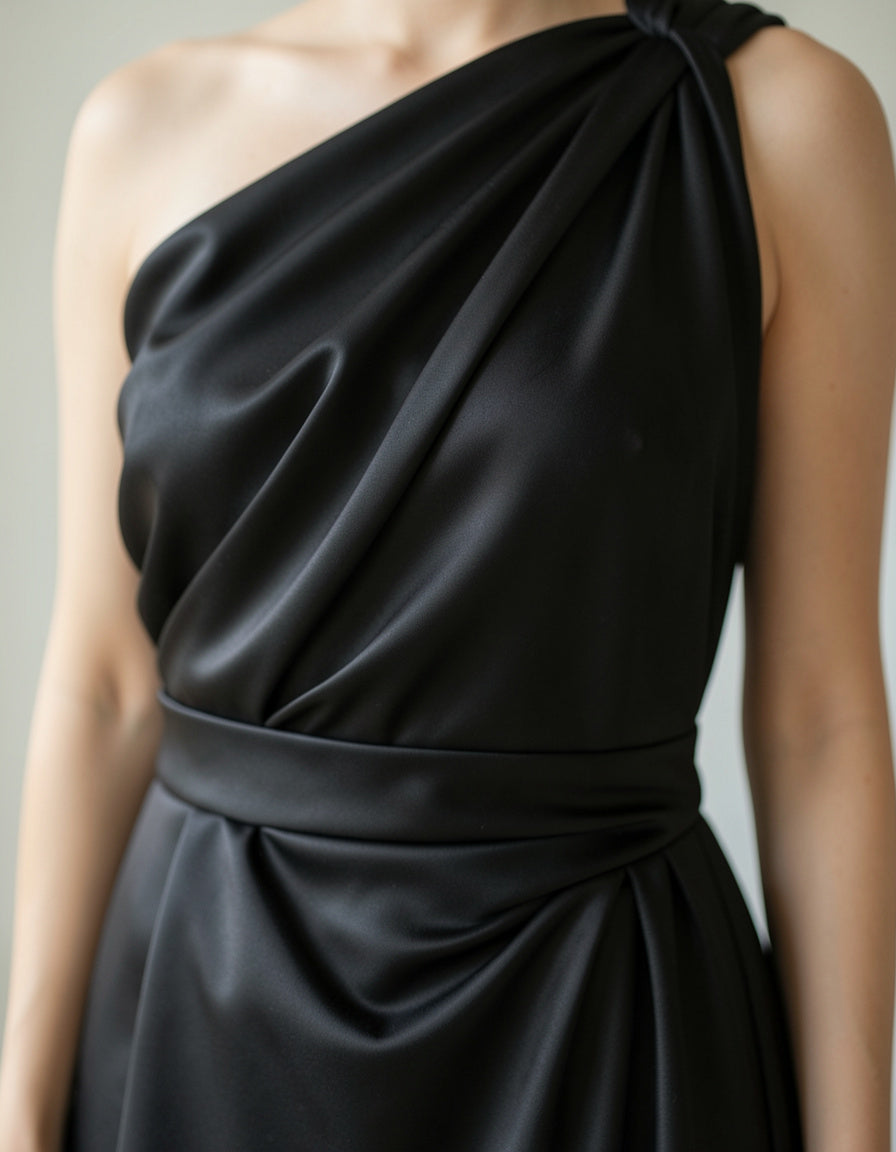 One-Shoulder Ruched Bodycon Maxi Dress