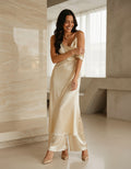 Satin Twist-Front Top and Wide-Leg Pants Set