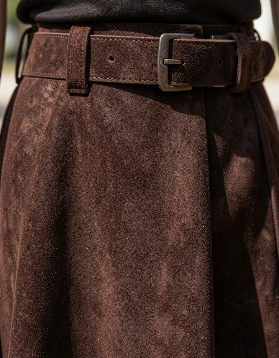 Suede Midi Skirt