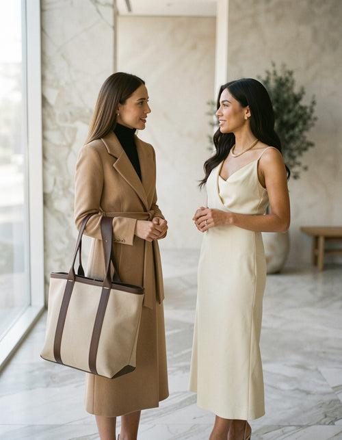 Contrast Strap Tote Bag