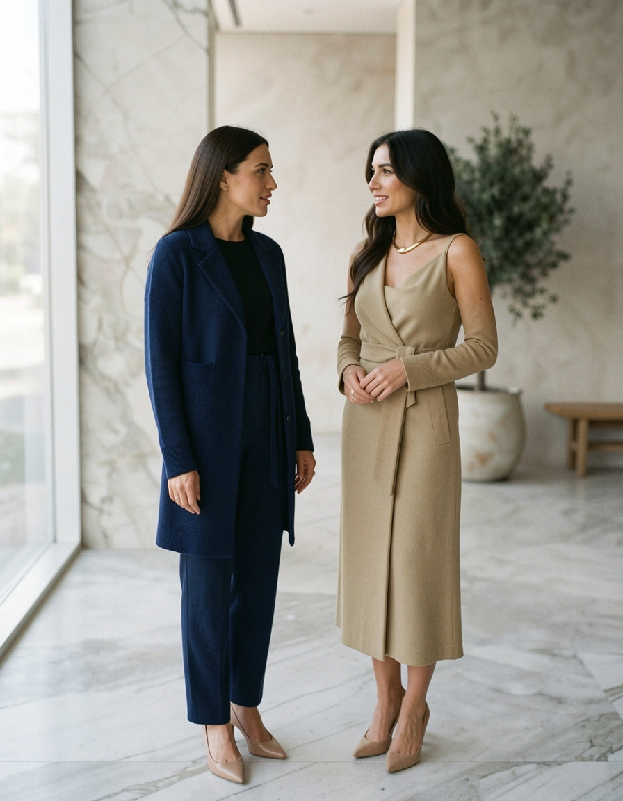 V-Neck Top & Cardigan & Pants Three-Piece Set