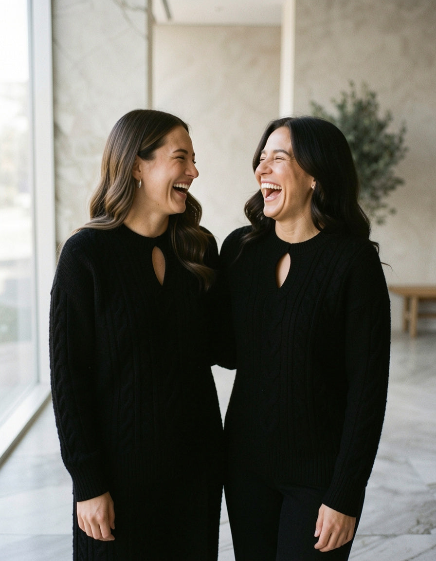 Keyhole Cable-Knit Sweater