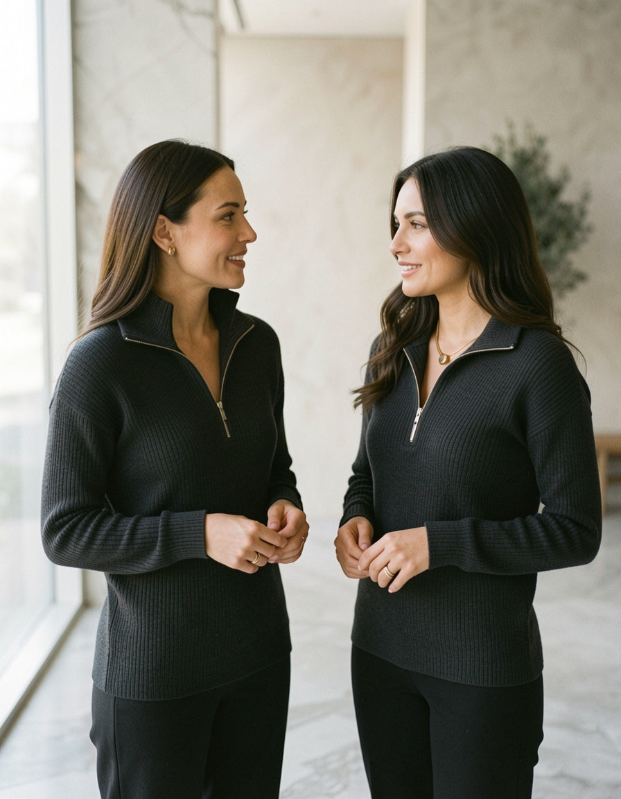 Half-Zip Long Sleeve Sweater