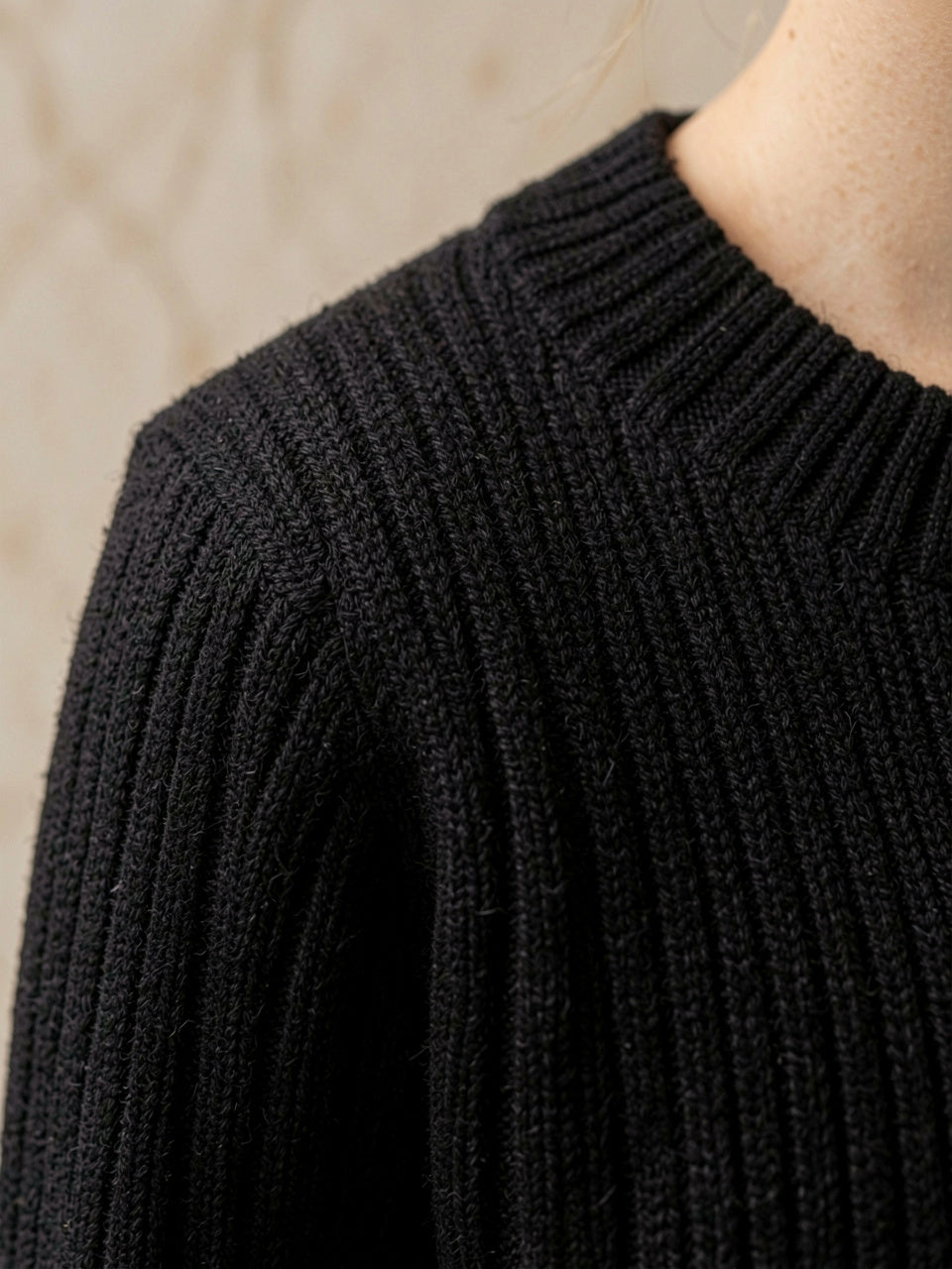 Fabric detail of ribbed knit texture