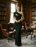 One-Shoulder Ruched Bodycon Maxi Dress