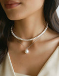 925 Sterling Silver Bead Pearl Necklace