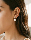 Pearl Drop Earring, close-up profile view