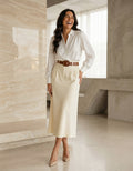 Oval Buckle Leather Belt