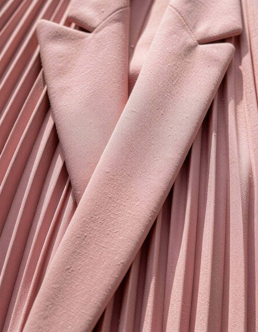 Double-Breasted Pleated Blazer Dress