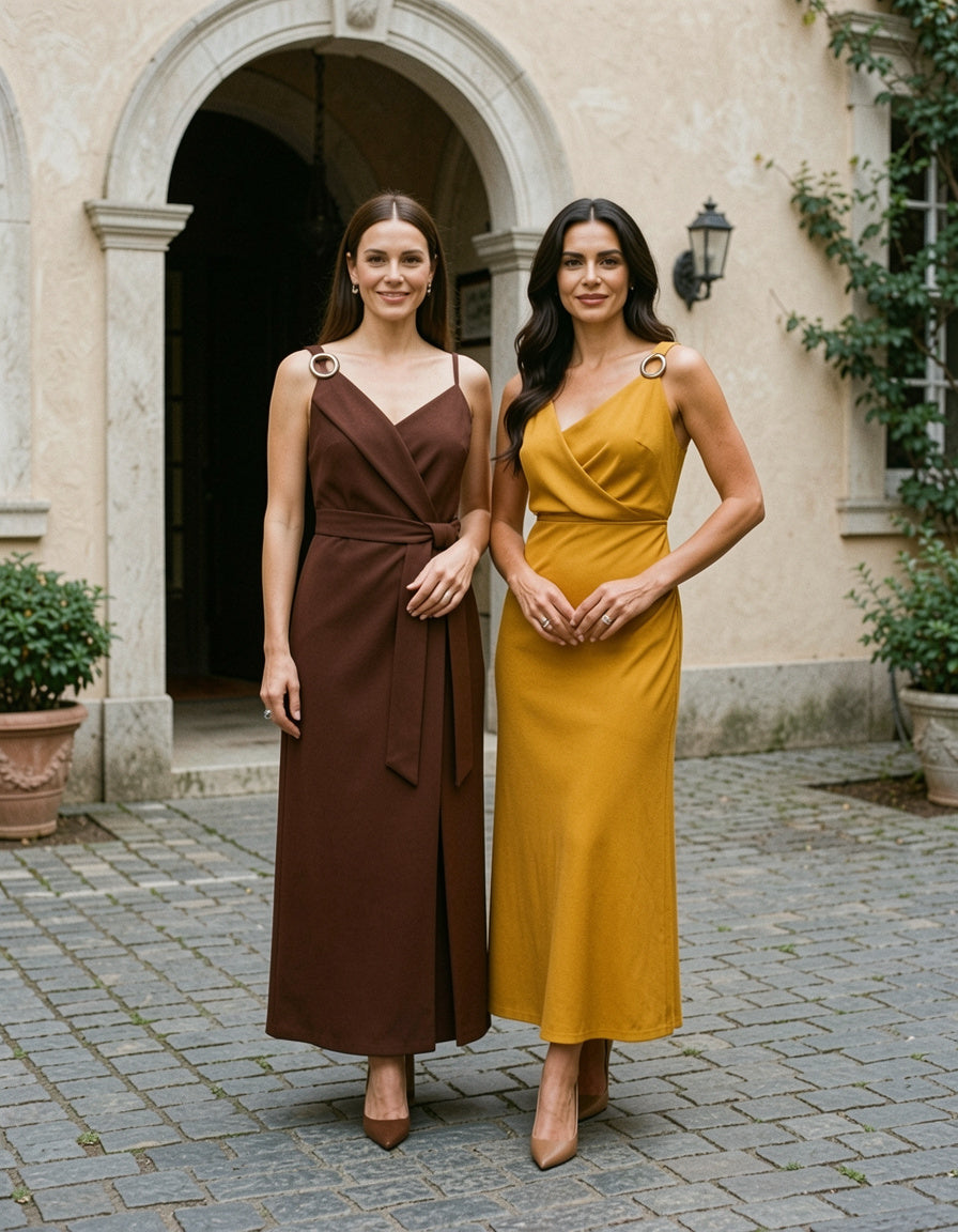 One-Shoulder Draped Maxi Dress
