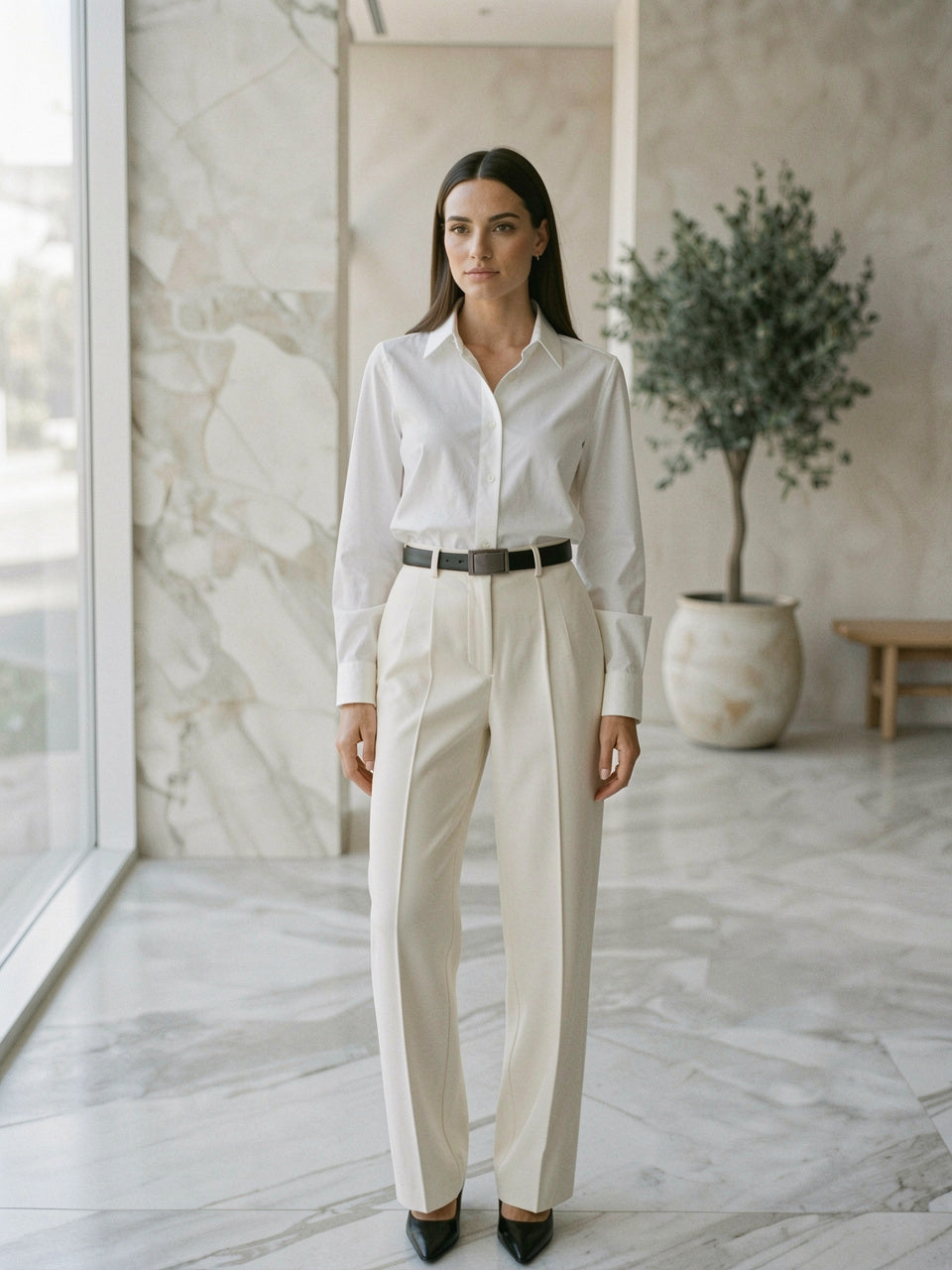 PU Leather Belt - full length trousers