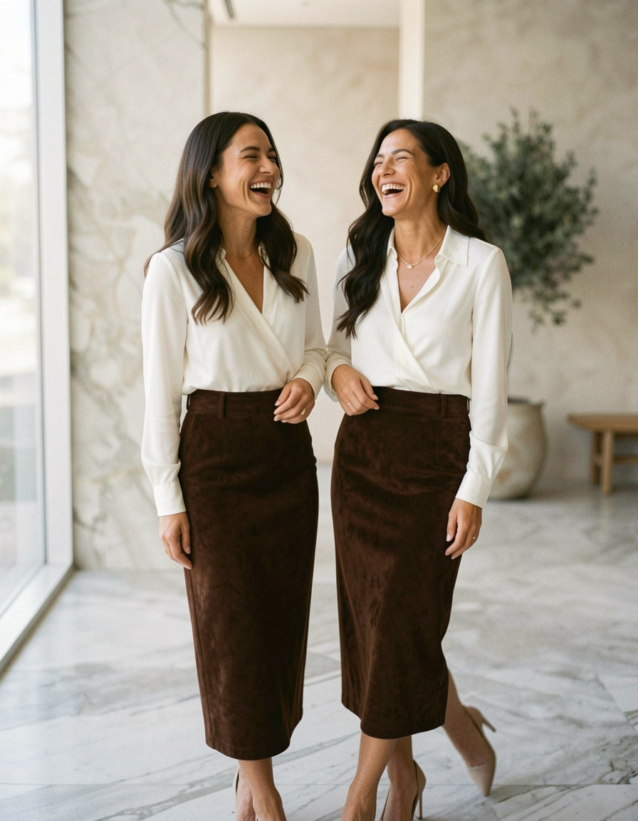 Suede Midi Skirt