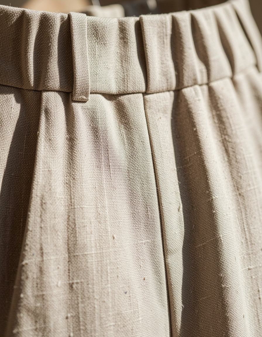 Umgee High Waist Linen Blend Wide Leg Trousers