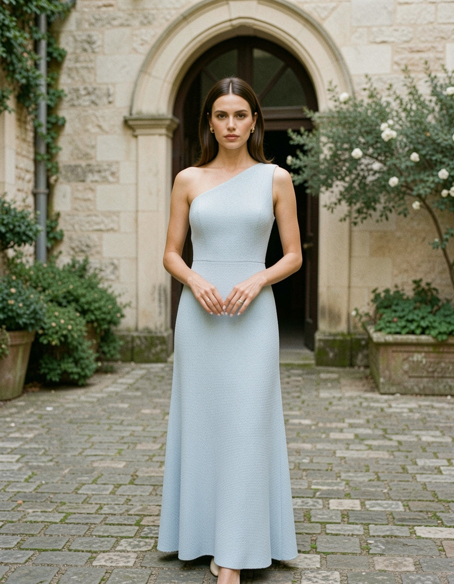 Textured Single Shoulder Dress